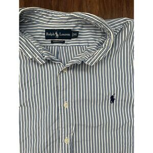 Polo Ralph Lauren Men's Extra Large/XL Blue Striped Button Up Shirt Long Sleeve‎